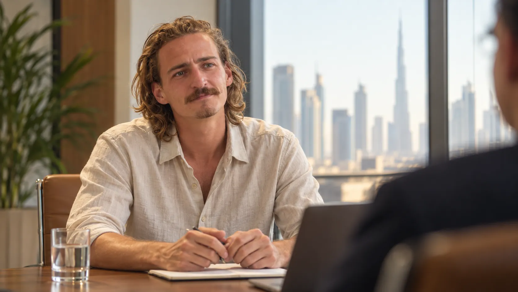 Ben Sauerborn in conversation during a working session