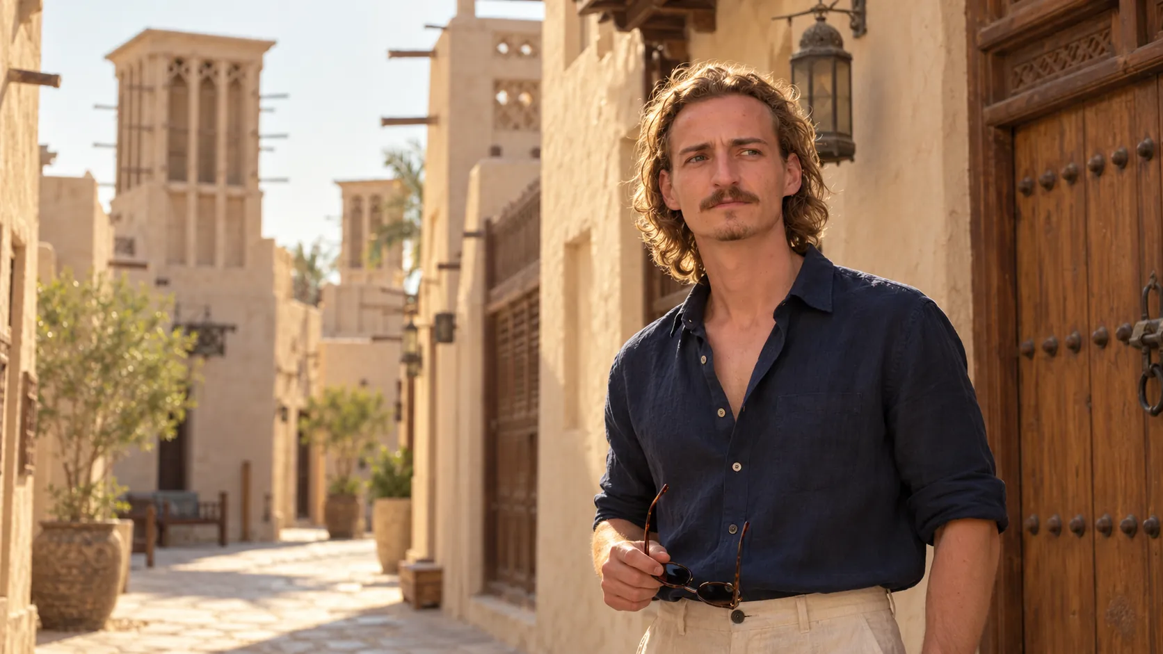 Ben Sauerborn in an Al Fahidi alley, Dubai